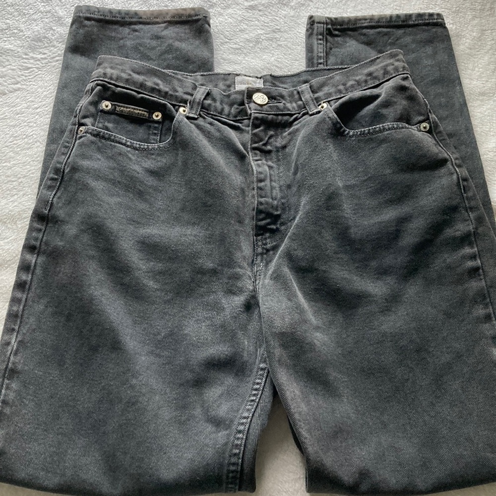 Calvin Klein Jeans High Rise Black Washed Mom Jeans